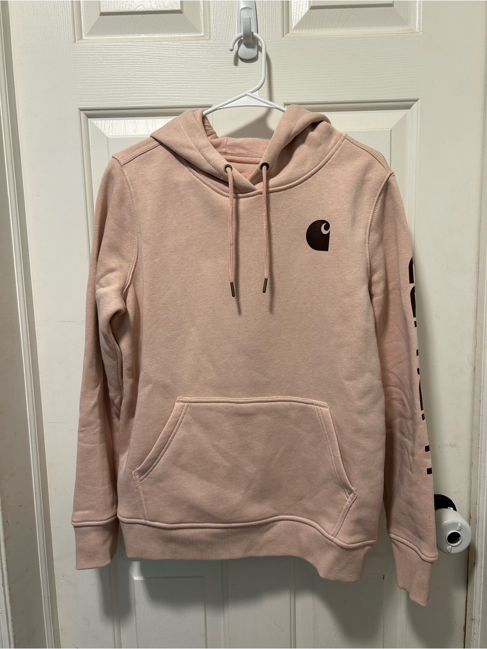Carhartt Blush Pink Logo Pullover Hoodie